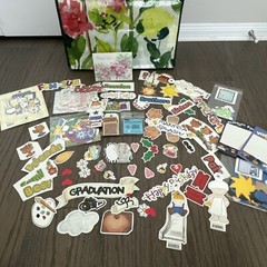 3M Scotch photo tape Scrapbooking Supplies kit Stickers Tags Die cuts paper lot