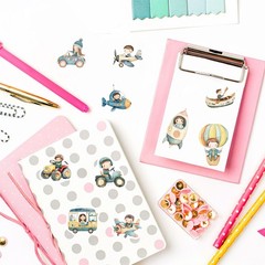 500PCS Cartoon Transportation Vehicles Roll Stickers Gifts Labels DIY Art Pictur