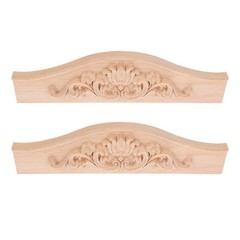 2Pcs Elegant European Style Wood Applique Onlays for Furniture Decoration