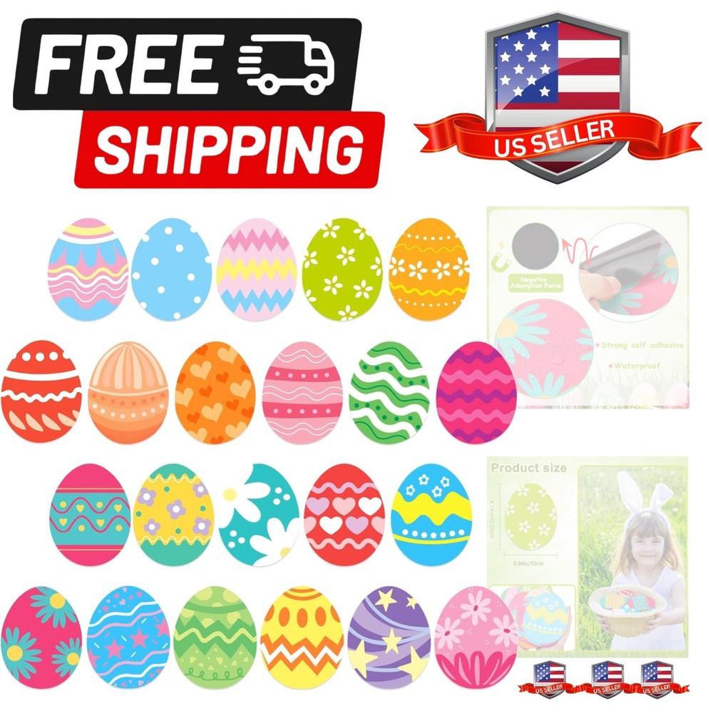 Easter Magnetic Stickers, 22pcs Easter Eggs Car Magnets Decorations Accessori…