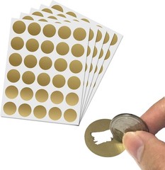 150 Pack, 1″ Scratch Off Stickers Labels, Round Circle – Gold