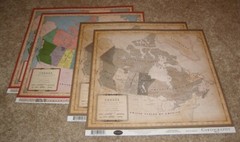 Carta Bella 12×12 Double Sided Scrapbook Papers(4) ~ Travel Map…..Canada