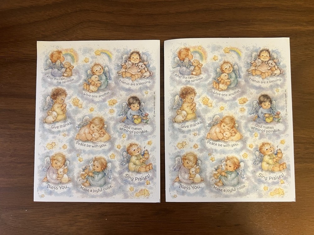 Glitter Baby Angels Stickers Mary Hamilton Vintage Two Sheets