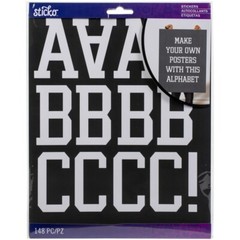 STICKO ALPHABET STICKERS – WHITE PLAYER PRO – EXTRA LARGE – 10 SHEETS – 6.6 cm