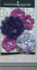 PURPLE PHLOX & WHITE Mix Fabric 5 Flower Mix 50-80mm Manor House