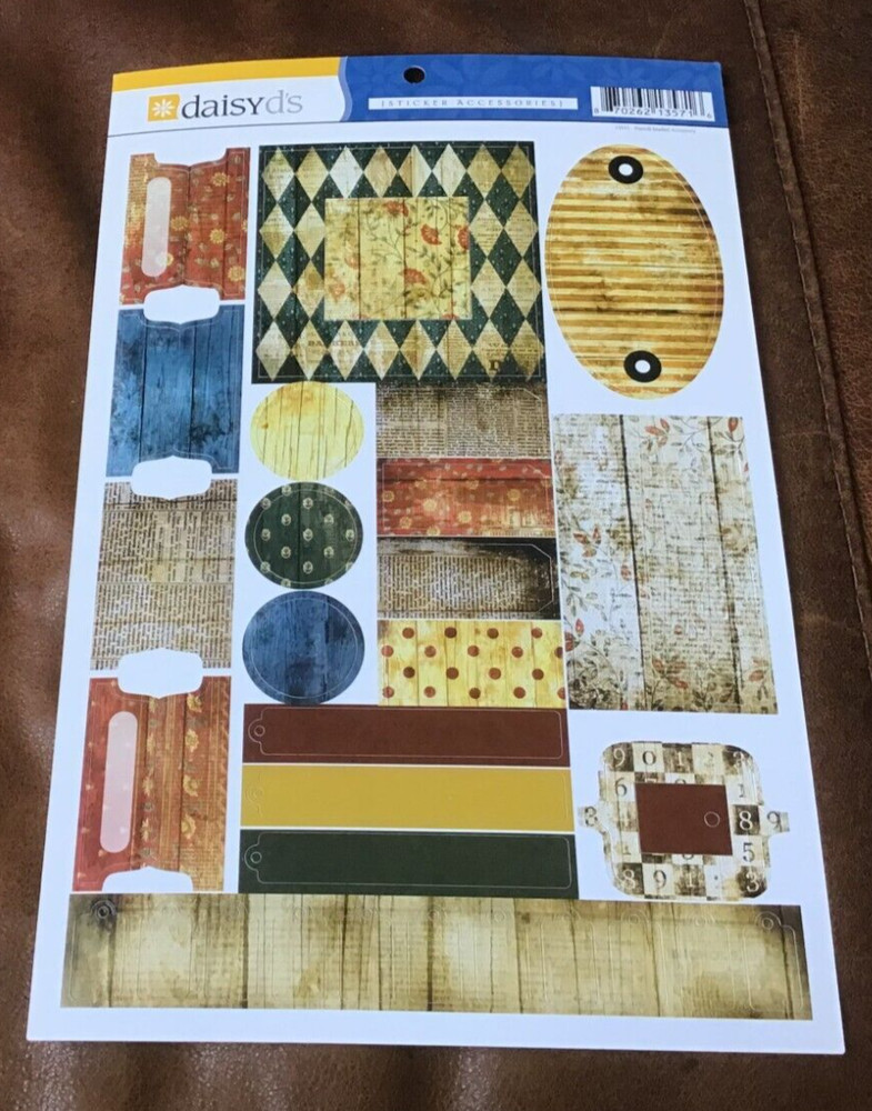 8 x 10″ sheet DAISY D’S STICKER 13571 FRENCH MARKET ACCESSORY USE WITH BRADS *