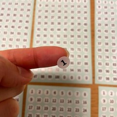 15Sheets 1Pack Number Black Stickers 0 to 100 Round Self Adhesive Semi-Gloss 9mm