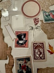 150+Pc Vintage Ephemera Stickers Lot Junk Journal Scrapbook Labels Tickets Mixed