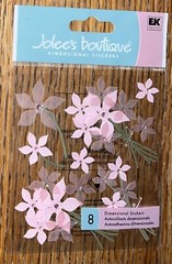 RARE Jolees Pink Floral FLOWERS Gem Bunch Bouquet Wedding Card Scrapbook Sticker