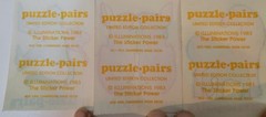Lot of 16 1983 Stickers Illuminations Puzzle Pairs Pig, Bunnies, Horse, Monkey