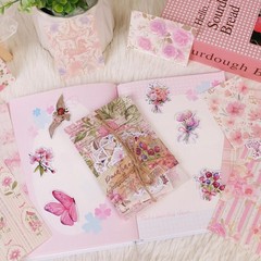 All-in-One Flower Theme Scrapbook Kit – 100 Decorative Pieces for Crafting