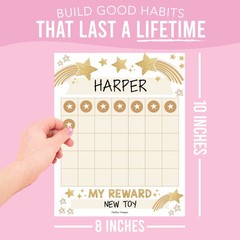 Kids Behavior Sticker Chart, 25 Reward Charts, Gold Star Incentives