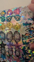 Vintage Stickers Early Sandylion ?? Prism Dolphins Fish Starfish Large Sheet