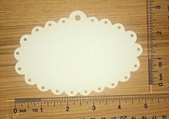 🤎10 SUPER EYELET SCALLOP TAG cardstock paper die cut embellishments