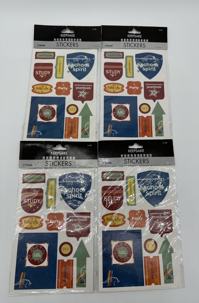 8 Sheets Keepsake Essentials School Spirit Senior Scrap Stickers New In Package