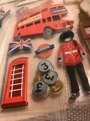 3D Scrapbook Stickers (2) World Traveler & London England NEW Paper craft DIY