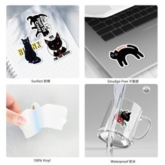 100 pcs Black Cat Stickers, Cute Cat, Hydro flask laptop no residue, 192