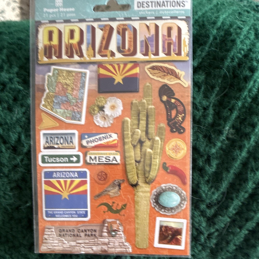 Paper House Destinations Arizona Travel Scrapbooking Stickers Multicolor