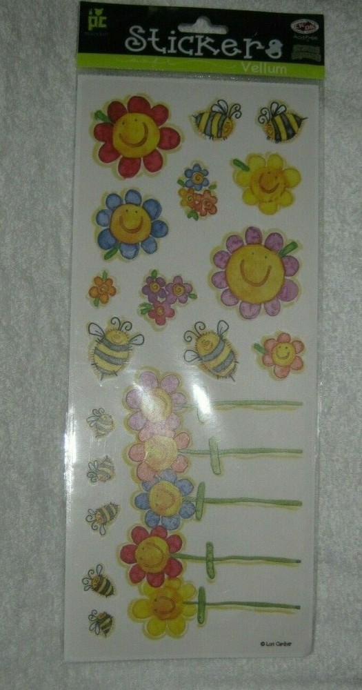 Provo Craft Stickers – Vellum Stickers – Happy Flowers and Bee’s – Super Cute