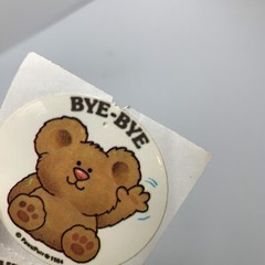Vintage 80’s Bear Waving Bye-Bye Stickers PAWS/PURR 3 Mods Teddy Bear