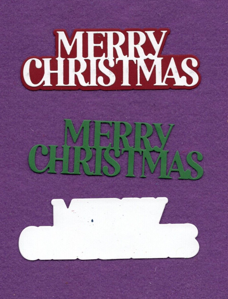 MERRY CHRISTMAS # 16 with background die cuts scrapbook cards