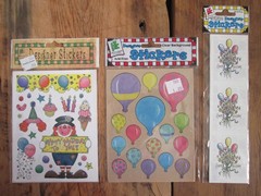 NEW Provo Craft Scrapbook Stickers Happy Birthday Bouquet Clown Bonkers Balloons