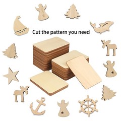 150 PCS Rectangle Unfinished Wood Pieces, 4 x 6 Inch Natural Wood Cutout Tile…