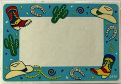 SOUTHWEST NAME LABEL Stickers (1pc)Frances Meyer•Western•Boots •Cowboy Hat•Meet