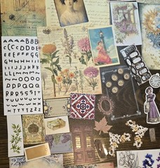Junk Journal Kit Vintage Style Paper Stickers Tags Tickets Images Ephemera Craft