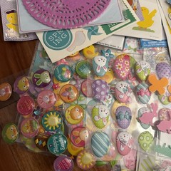 Easter Spring Scrapbooking Crafting Lot Hundreds Stickers Ribbon Misc Tons