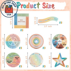 Textured Sensory Stickers for Stress Relief and Mindfulness 24PCS