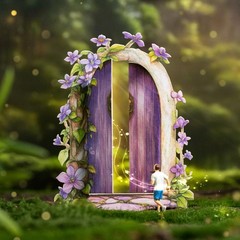 10Pcs Magic Door Gate Paper Stickers DIY Journal Diary Card Scrapbooking Crafts