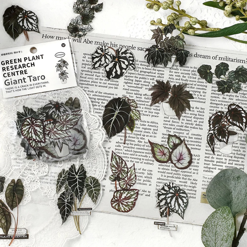 Kawaii Plant Stickers Plant Research Centre 30 Pieces per packet (Giant Taro)