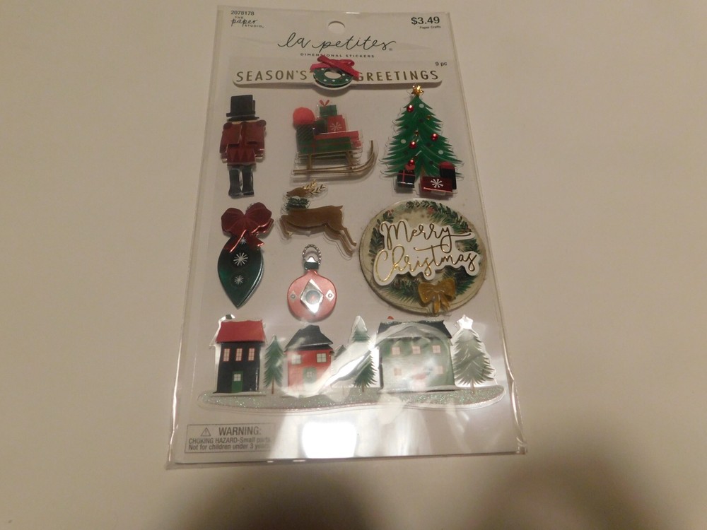 The paper studio la Petites Season’s Greetings 3D stickers 9pc