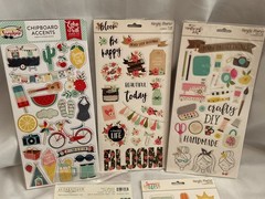 4 Pkgs Chipboard Accents Phrases Scrapbook AND 1 Sticker ~ NEW ~ Various Brands