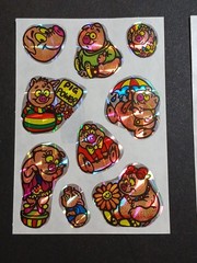 Vintage 1980s Vending Machine Prism Sticker Sheets Snail Rainbow Alien Lot of 10