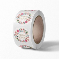 100-500pcs Flower Handmade with Love Stickers for Small Business Packaging Bakin