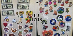 1 Full Binder Page front/back Vintage 80s 90s Stickers Puff Scratch n Sniff Good