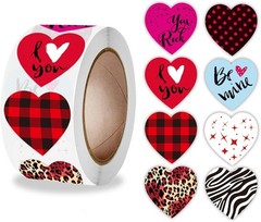 500Pcs Heart-Shaped Valentines Stickers – Perfect for DIY Crafting and Decor