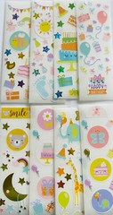 39 STICKER SHEETS LOT, Bulk stickers PK, Mxd Themes BABY BIRTHDAY SAFARI JUNGLE