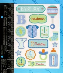 Baby Boy 0-1 Years Old Glitter Stickers Set Of 2 Sheets