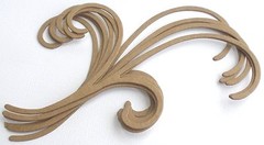 {6} *ACCENT SWiRL* Decorative Scroll Bare Unfinished Chipboard Die Cuts