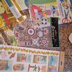 Mixed Paper Plastic Foam Embellishments Multicolor Beach Summer Scrapbooking Lot
