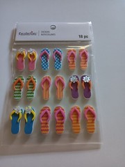 Recollections Stickers Pairs of Flip Flops Stripes Flowers Dots Colorful Zig Zag