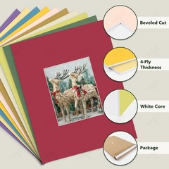 Golden State Art, 10 Pack 16×20 Mixed Color Picture Frame Mat 7.5×9.5 Opening…