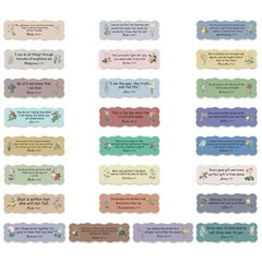 30Pcs Random Bible Verses Journaling Faith Label Wildflower Waterproof Stickers