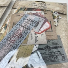 Tim Holtz Idea-ology Layers Remnants 33pc & Ephemera Keepsakes 95pc, Lot of 2