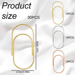30 Pcs Jumbo Paper Clips Oversized 2 Inch Large Paper Clips Non Skid Smooth F…