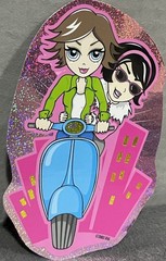 Vintage Very Rare Lisa Frank Stick Motorized Scooter Riding City Metro Girls