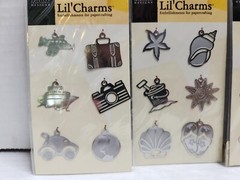Silver Metal Lil Charms Embellishments For Papercraft Card Making Scrapbook